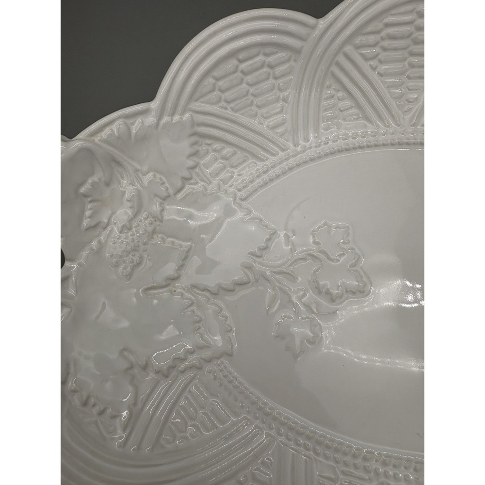 Vintage‎ Italian Ceramic Serving Platter Made in Neuwirth Italy Floral Design - Picture 11 of 11